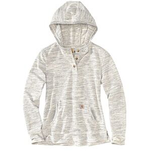 Carhartt Cozy Marled Grey Cotton Light Weight Button Hoodie Size S 4/6